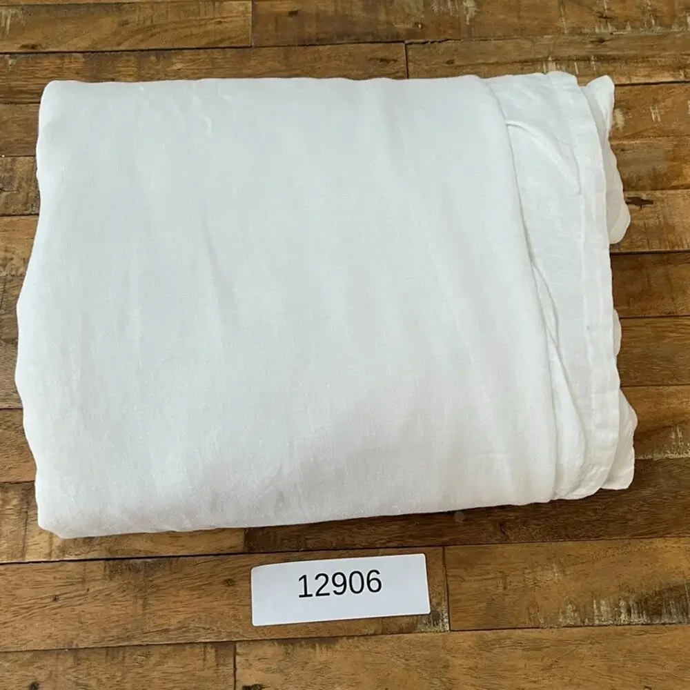 Primary Goods Full Queen Pure White Duvet Cover Linen Zip Closure Snaps